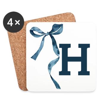 Monogram h gift idea - Coasters (set of 4) - white - Front