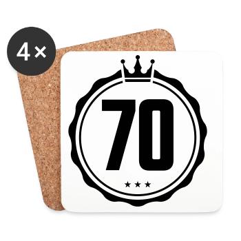 70 Zahl - Untersetzer (4er-Set) - Weiß - Vorne