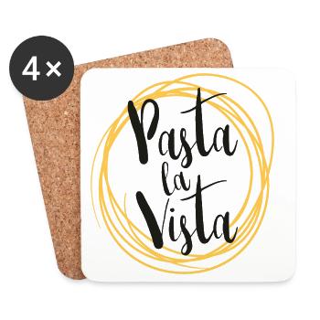 Pasta la Vista – Lustiges Food Design - Untersetzer (4er-Set) - Weiß - Vorne