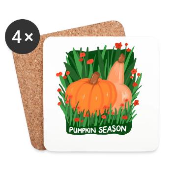 Pumpkin Season – Autumn Harvest Design - Coasters (set of 4) - white - Front