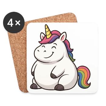 Conception de dessin animé licorne drôle - Dessous de verre (lot de 4) - blanc - Devant