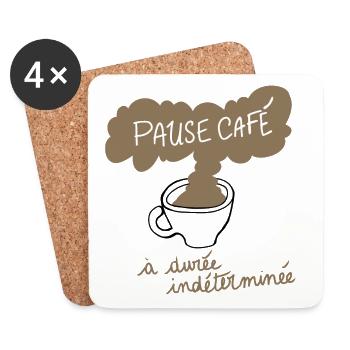 Unbestimmte Kaffeepause - Untersetzer (4er-Set) - Weiß - Vorne