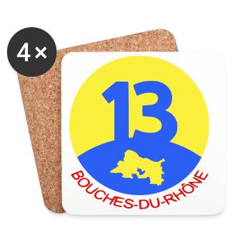  13 Bouches-du-Rhône  - Dessous de verre (lot de 4) - blanc - Devant