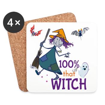 Halloween Witch - Coasters (set of 4) - white - Front