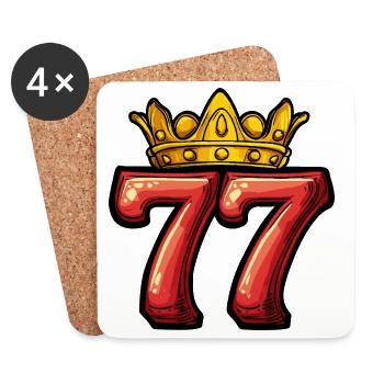 77 Number Krone - Coasters (set of 4) - white - Front