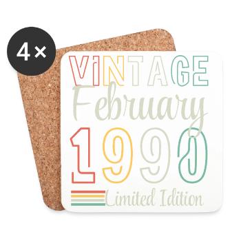 Vintage Février 1990 – Édition Limitée Anniversair - Dessous de verre (lot de 4) - blanc - Devant