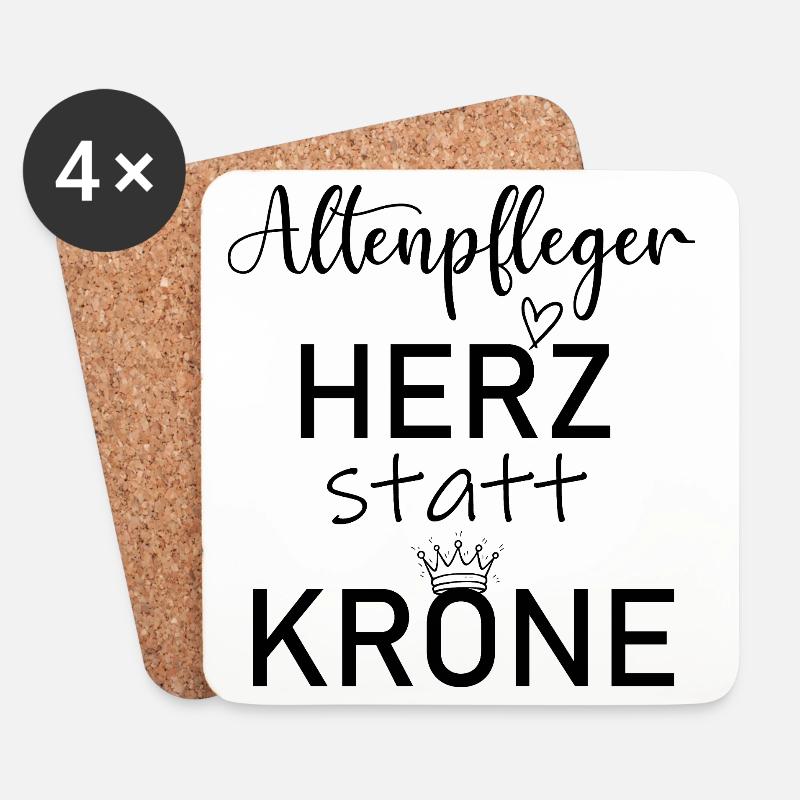 dankeschön geschenk für altenpfleger spruch freund - Untersetzer (4er-Set) - Weiß