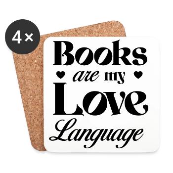 Bücher sind meine Liebessprache - Untersetzer (4er-Set) - Weiß - Vorne