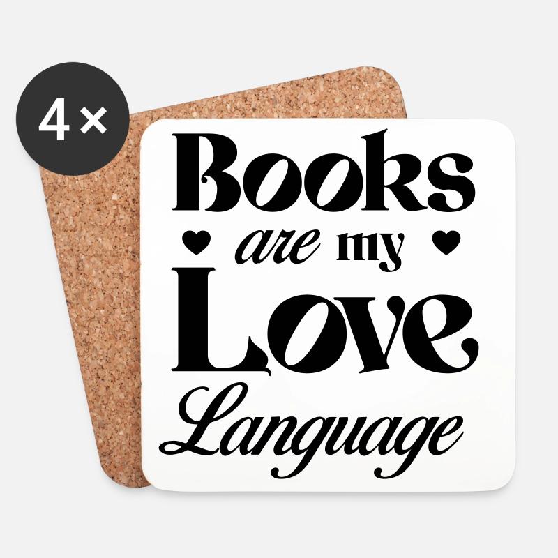 Bücher sind meine Liebessprache - Untersetzer (4er-Set) - Weiß
