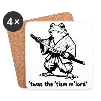 Samurai frog in black and white kimono - Coasters (set of 4) - white - Front