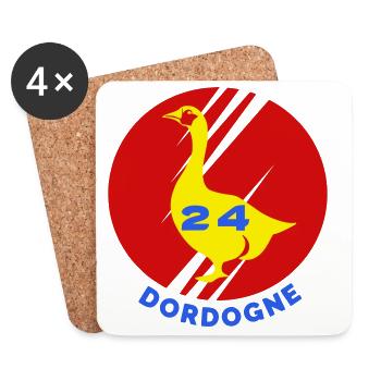 Dordogne 24 - Dessous de verre (lot de 4) - blanc - Devant