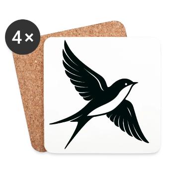 Lila Schwalbe im minimalistischen Flug - Untersetzer (4er-Set) - Weiß - Vorne