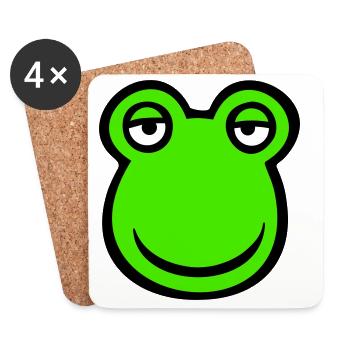 Frog Toad Smiles Funny Comic Happy Cool - Coasters (set of 4) - white - Front