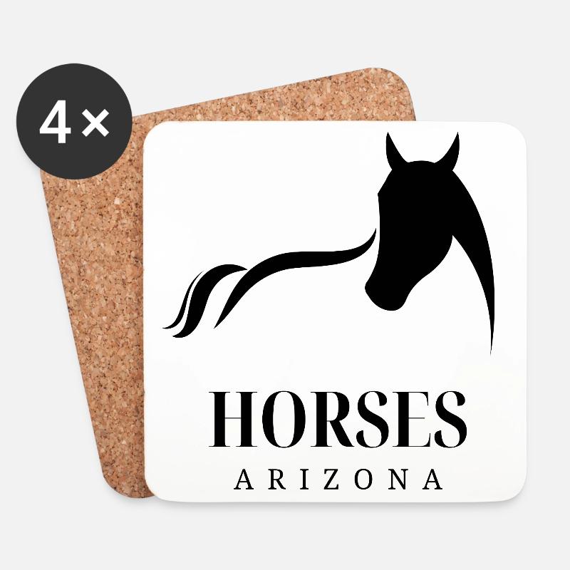 Horses, Pferde - Untersetzer (4er-Set) - Weiß
