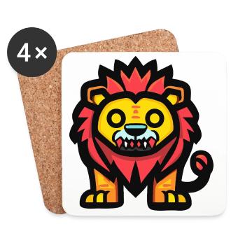 Lion Halloween Zombie - Coasters (set of 4) - white - Front