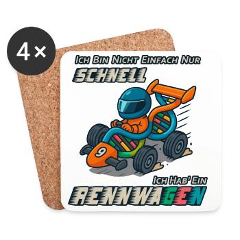 RennwaGEN, Lustiger DNA Racing Wortwitz - Untersetzer (4er-Set) - Weiß - Vorne