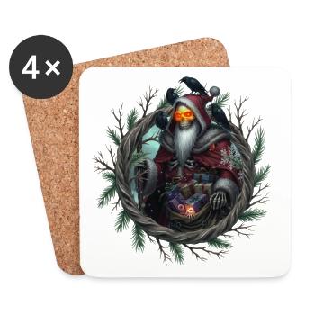 Santa Invierno's Skull - Coasters (set of 4) - white - Front