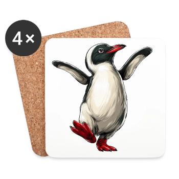 Pingouin joyeux :) - Dessous de verre (lot de 4) - blanc - Devant