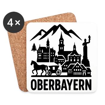 oberbayern bayrisch  - Untersetzer (4er-Set) - Weiß - Vorne