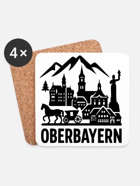 oberbayern bayrisch  - Untersetzer (4er-Set) - Weiß