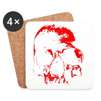 Red Skull Contrast - Coasters (set of 4) - white - Front