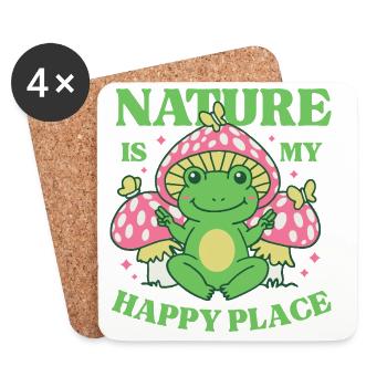La nature est mon endroit préféré - Dessous de verre (lot de 4) - blanc - Devant
