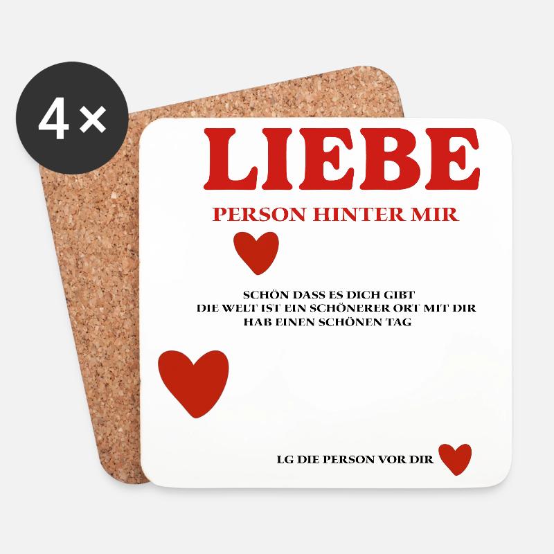 LIEBE Person Hinter mir - Untersetzer (4er-Set) - Weiß