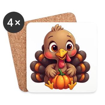 Thanksgiving Truthahn Baby - Untersetzer (4er-Set) - Weiß - Vorne