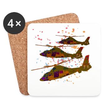 helicopter - Coasters (set of 4) - white - Front