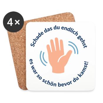 Farewell Joke Hand Graphic, Oxymoron - Coasters (set of 4) - white - Front