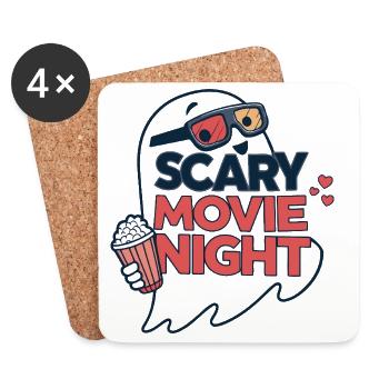 Nuit Fantôme Cinéma d'Horreur - Dessous de verre (lot de 4) - blanc - Devant