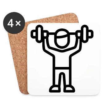 Bodybuilding - Untersetzer (4er-Set) - Weiß - Vorne