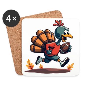 Thanksgiving Football Truthahn - Untersetzer (4er-Set) - Weiß - Vorne