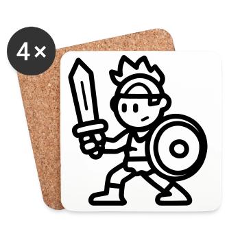 warrior - Coasters (set of 4) - white - Front