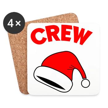 Équipage du Père Noël - Dessous de verre (lot de 4) - blanc - Devant