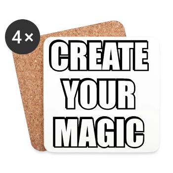 Créez votre typographie magique et audacieuse - Dessous de verre (lot de 4) - blanc - Devant