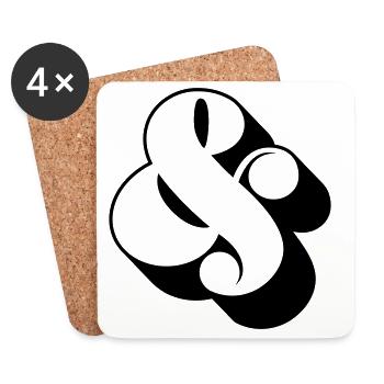 Et-Zeichen & – Funky Swag Symbol Design - Untersetzer (4er-Set) - Weiß - Vorne