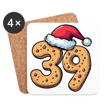 39 Number Cookie Christmas - Coasters (set of 4) - white - Front