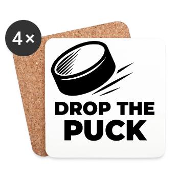 DROP_THE_PUCK - Untersetzer (4er-Set) - Weiß - Vorne