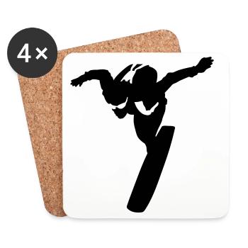 Surfer sur le ciel - Dessous de verre (lot de 4) - blanc - Devant