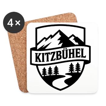 Kitzbühel - Souvenir Design - Untersetzer (4er-Set) - Weiß - Vorne