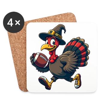 Thanksgiving Football Truthahn - Untersetzer (4er-Set) - Weiß - Vorne