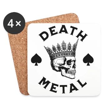 Crâne couronné Death Metal - Dessous de verre (lot de 4) - blanc - Devant