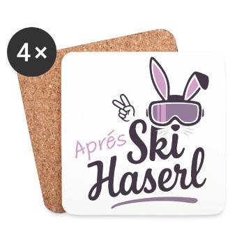 Après Ski Bunny Outfit Party Skiing - Coasters (set of 4) - white - Front