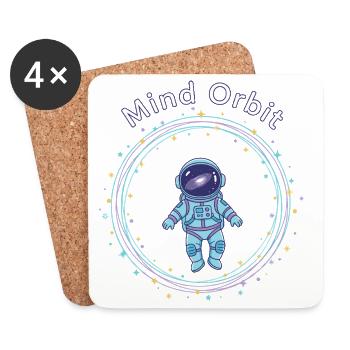 Astronaut in thought orbit - Coasters (set of 4) - white - Front