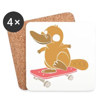 platypus - Coasters (set of 4) - white - Front