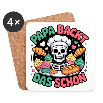 Dad bakes it nicely - Coasters (set of 4) - white - Front