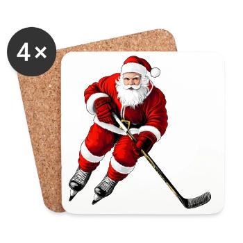 Weihnachten Eishockeyspieler - Coasters (set of 4) - white - Front