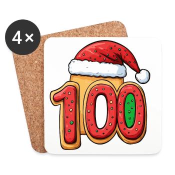 100 Number Cookie Christmas - Coasters (set of 4) - white - Front