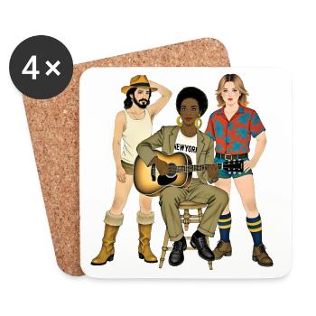 B W U WANT TO B - nice people - Coasters (set of 4) - white - Front
